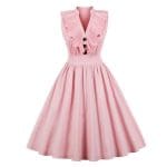 Robe Vintage Froufrou Grande Taille Rose - Louise Vintage