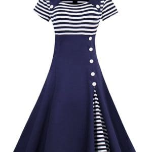 Robe Vintage Grande Taille Année 50 Bleu - Louise Vintage