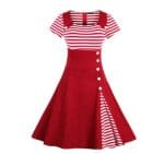 Robe Vintage Grande Taille Année 50 Rouge - Louise Vintage