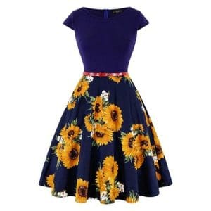 Robe Vintage Grande Taille Années 50 Tournesol - Louise Vintage