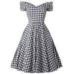 Robe Vintage Grande Taille Blanc Café - Louise Vintage