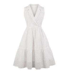 Robe Vintage Grande Taille Blanche - Louise Vintage