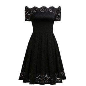 Robe Vintage Grande Taille Broderie Noir - Louise Vintage