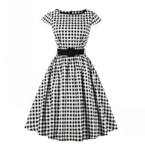 Robe Vintage Grande Taille Damier - Louise Vintage