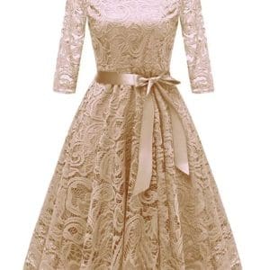 Robe Vintage Grande Taille Dentelle Jaune - Louise Vintage