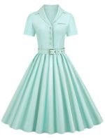 Robe Vintage Grande Taille Haute Turquoise - Louise Vintage