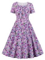 Robe Vintage Grande Taille Haute Violet - Louise Vintage