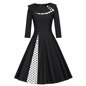 Robe Vintage Grande Taille Hiver Noire - Louise Vintage