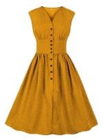 Robe Vintage Grande Taille Jaune - Louise Vintage