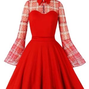 Robe Vintage Grande Taille Paillettes Rouge - Louise Vintage