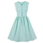 Robe Vintage Grande Taille Pastel Ciel - Louise Vintage