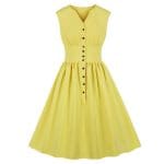 Robe Vintage Grande Taille Pastel Jaune - Louise Vintage