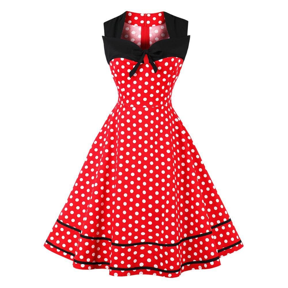 Robe Vintage Grande Taille Rétro Rouge - Louise Vintage