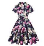 Robe Vintage Grande Taille Rockabilly Fleurs - Louise Vintage
