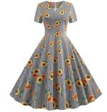 Robe Vintage Grise Rayée - Louise Vintage