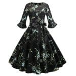 Robe Vintage Hiver Noire Fleurs - Louise Vintage