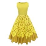 Robe Vintage Jaune Plissée - Louise Vintage