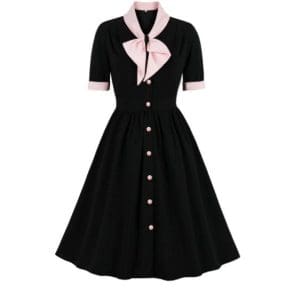 Robe Vintage Jeu de la Dame Noir - Louise Vintage