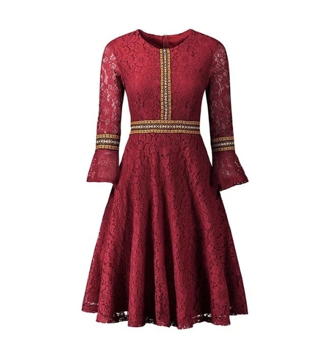 Robe Vintage Longue Boho Rouge - Louise Vintage