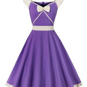 Robe Vintage Manches Courtes Lavande - Louise Vintage