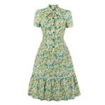 Robe Vintage Manches Courtes Verte - Louise Vintage