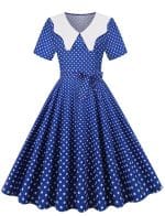 Robe Vintage Mariage Bleu Marine - Louise Vintage