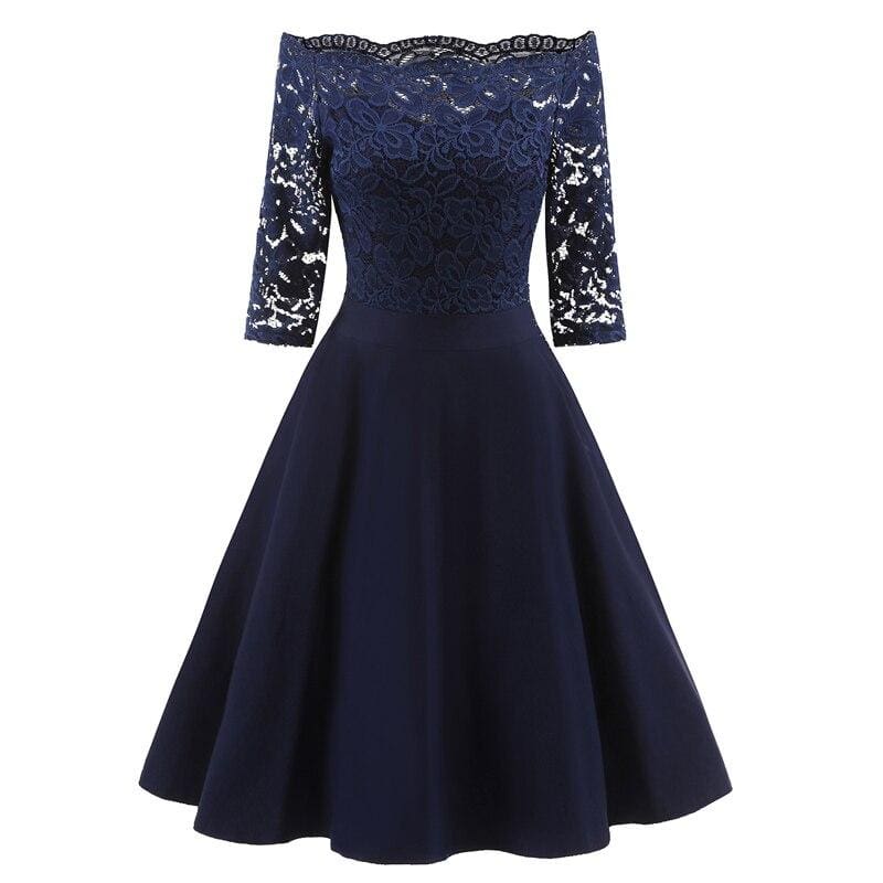 Robe Vintage Marine Col Bateau - Louise Vintage
