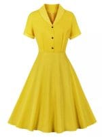 Robe Vintage Pin Up Jaune - Louise Vintage