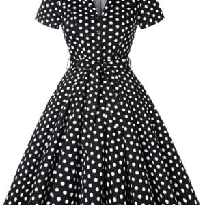 Robe Vintage Pin Up Noire Pois - Louise Vintage