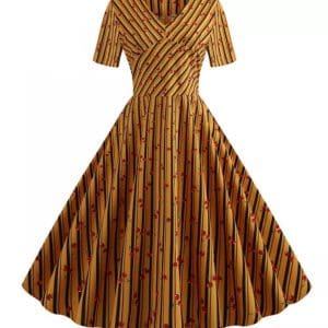 Robe Vintage Pin Up Pas Cher Bandes - Louise Vintage