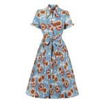 Robe Vintage Plissée Ciel - Louise Vintage
