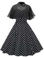 Robe Vintage Pois avec Voile - Louise Vintage
