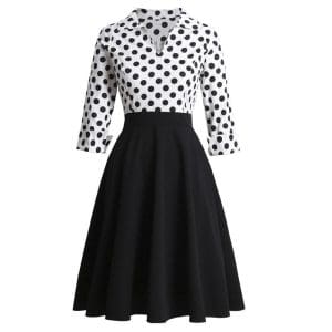 Robe Vintage Pois Noirs - Louise Vintage