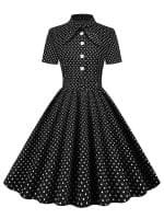 Robe Vintage Preppy Noir - Louise Vintage