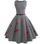 Robe Vintage Rayée Noir et Blanc - Louise Vintage