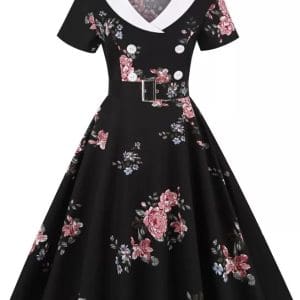Robe Vintage Rockabilly 50s Fleurs - Louise Vintage