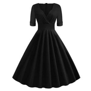 Robe Vintage Rockabilly 50s Noir - Louise Vintage