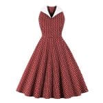 Robe Vintage Rockabilly Coton Bordeaux - Louise Vintage