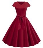 Robe Vintage Romantique Bordeaux - Louise Vintage