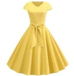 Robe Vintage Romantique Jaune - Louise Vintage