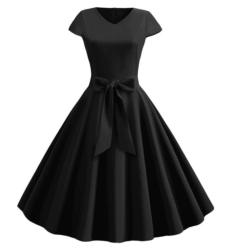 Robe Vintage Romantique Noir - Louise Vintage