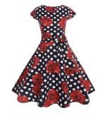 Robe Vintage Romantique Noir Rouge - Louise Vintage