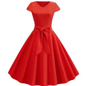 Robe Vintage Romantique Rouge - Louise Vintage