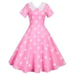 Robe Vintage Rose à Pois Blancs - Louise Vintage