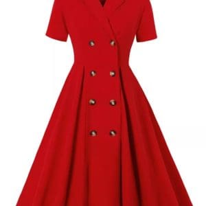 Robe Vintage Rouge Liberty - Louise Vintage