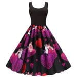 Robe Vintage Saint Valentin Noire Chats - Louise Vintage