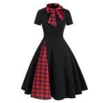 Robe Vintage Tartan Noir - Louise Vintage