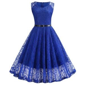 Robe Vintage Trapeze Bleu - Louise Vintage