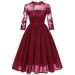 Robe Vintage Velour Bordeaux - Louise Vintage