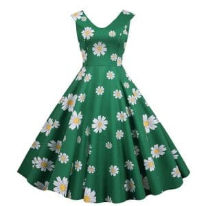Robe Vintage Verte Année 50 - Louise Vintage